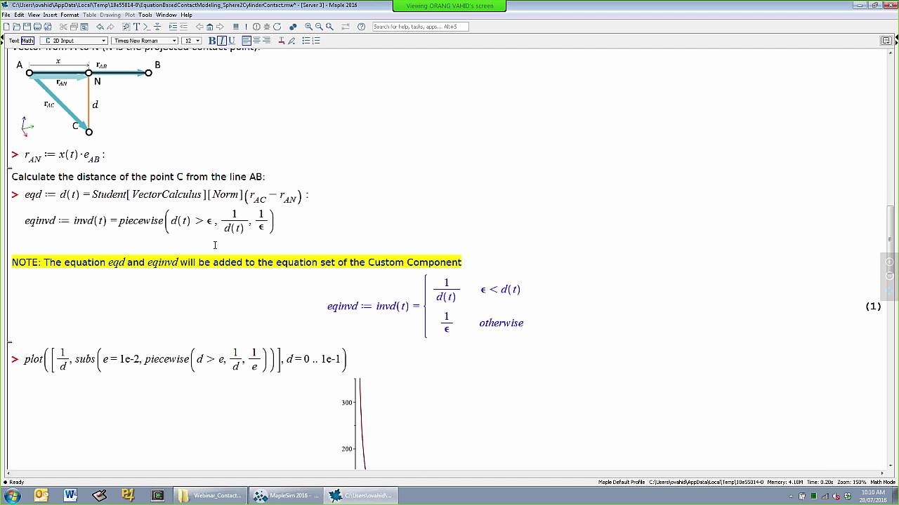 Contact Modeling with MapleSim