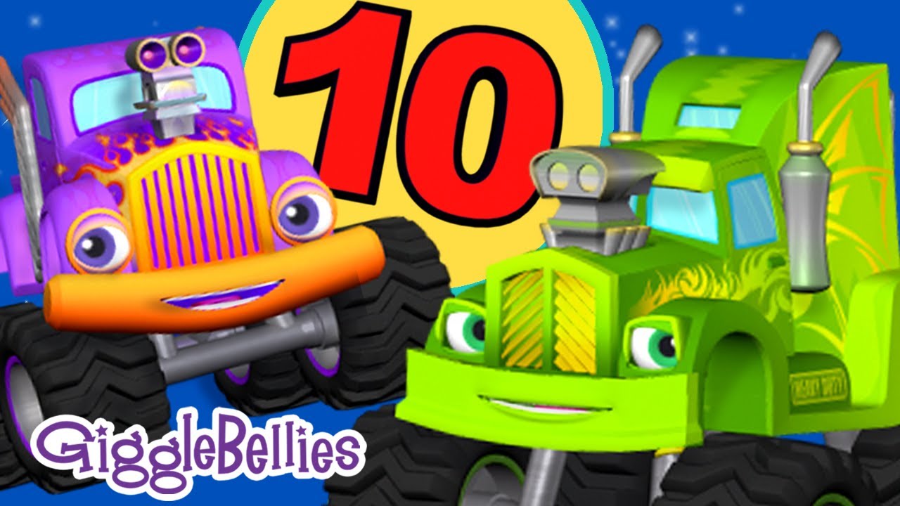 Monster Trucks Learn to Count + more episodes | 1 Hour Long | GiggleBellies