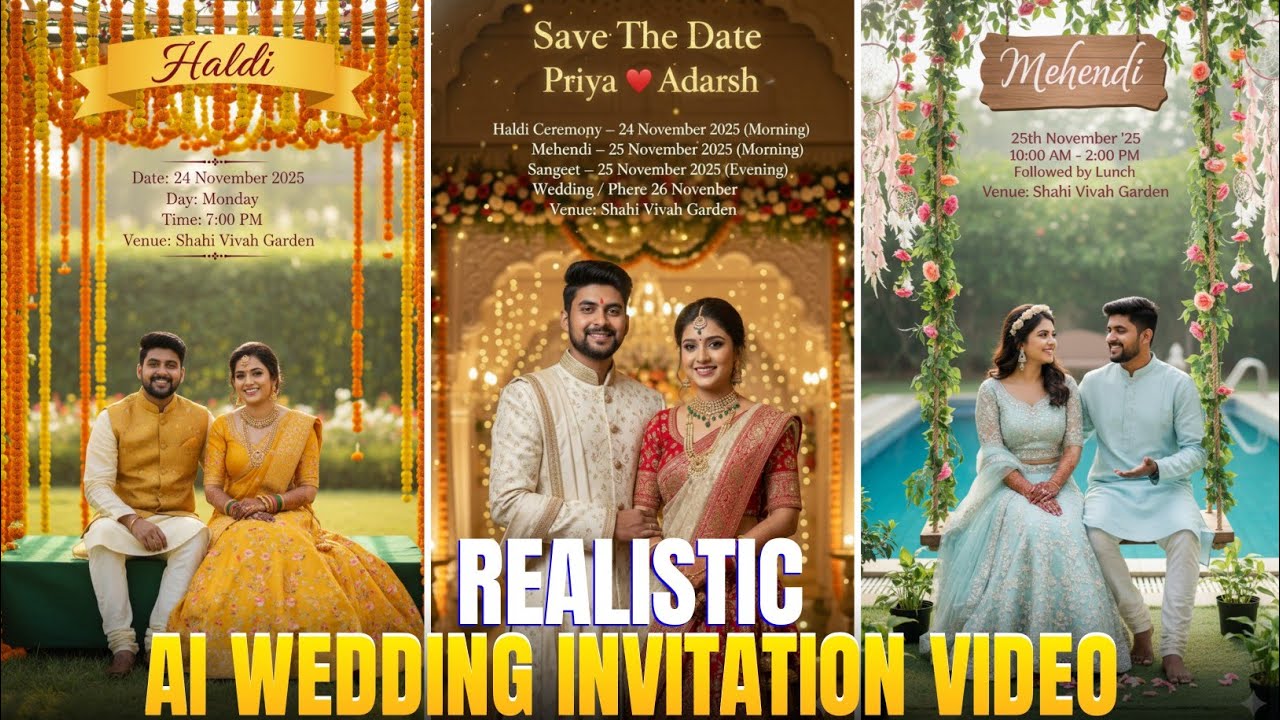 AI Se Wedding Invitation Video Kaise Banaye | Free Mein Shaadi Ka Video Invite Banaye 2025