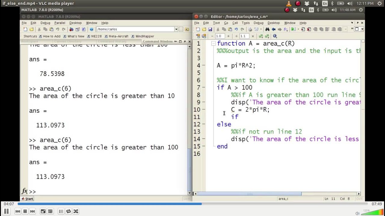MATLAB Help - If/Else/End