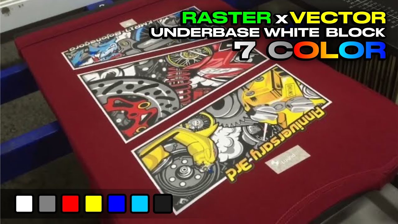 #005 Raster X Vector Pakai Underbase White Blok Sablon Plastisol | Screenprinting