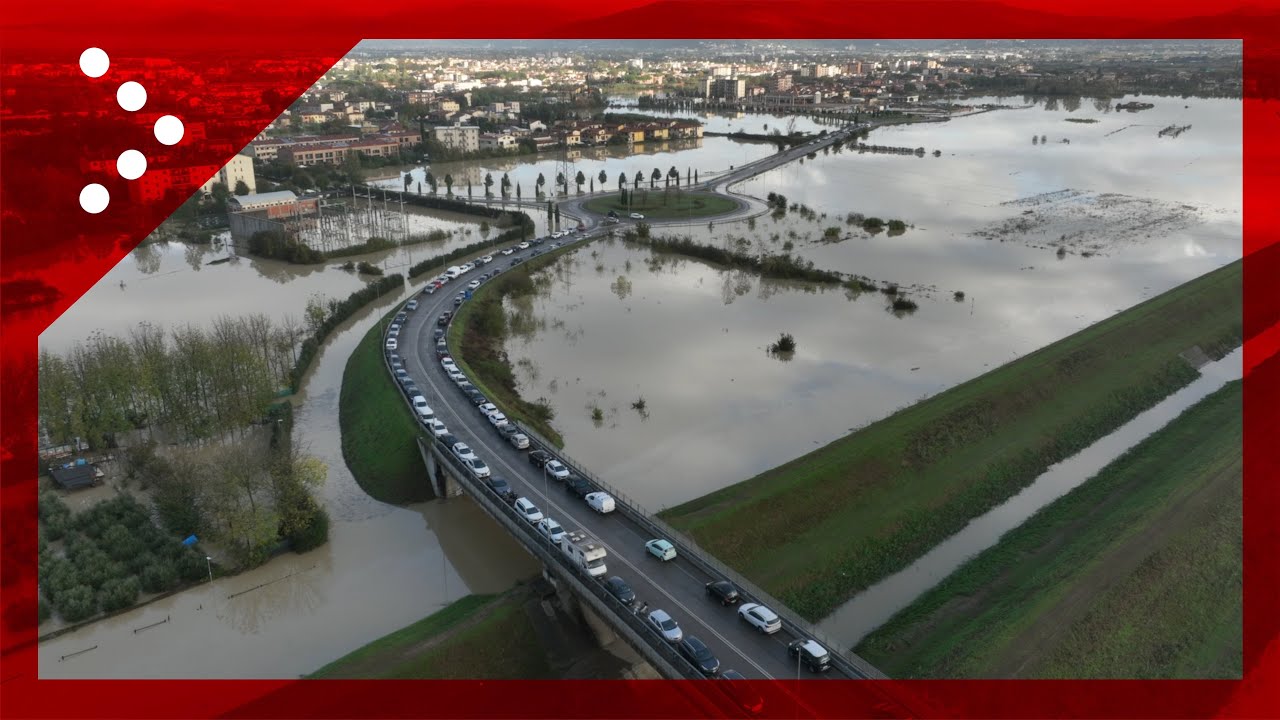 Alluvione a Campi Bisenzio, frazioni ancora allagate: drone in volo a San Piero a Ponti, San Donnino