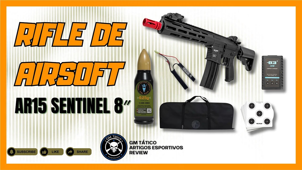 KIT COMPLETO AIRSOFT SENTINEL 8″ ROSSI – PRONTO PRA JOGO!