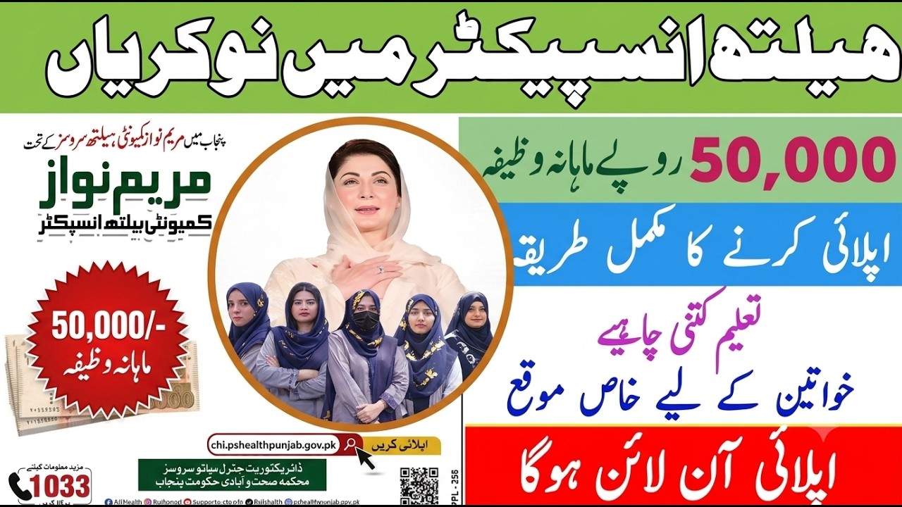 Community Health Inspector Jobs in Punjab 2026 june Apply Online Health & Population Department