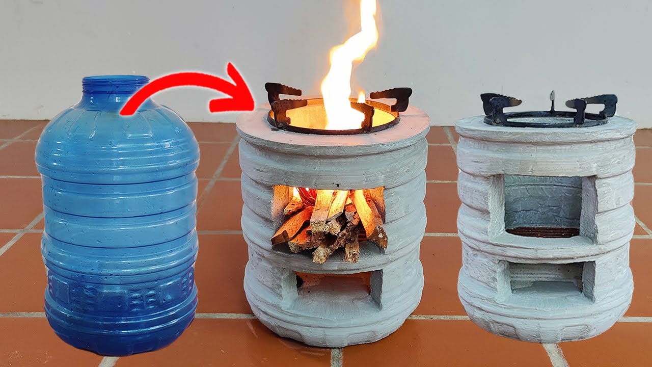 Mini Wood Stove Ideas | How to Cast a Cement Stove with a Plastic Bucket