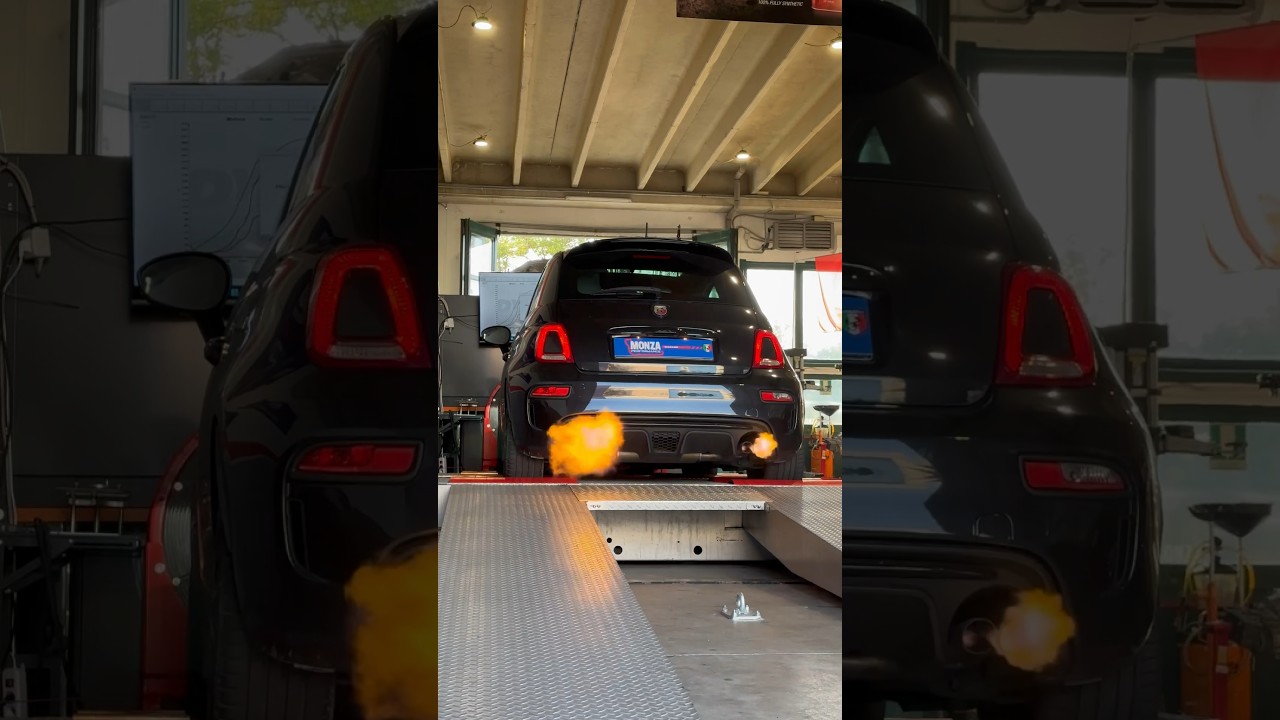 ABARTH 595 RECORD MONZA FLAMES | EXHAUST SOUND | STAGE 3 | DYNOTEST