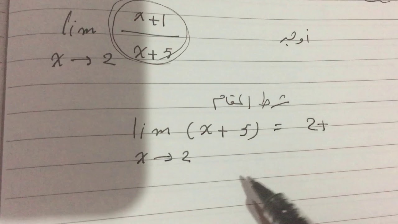 النهايات للصف الثاني عشر علمي