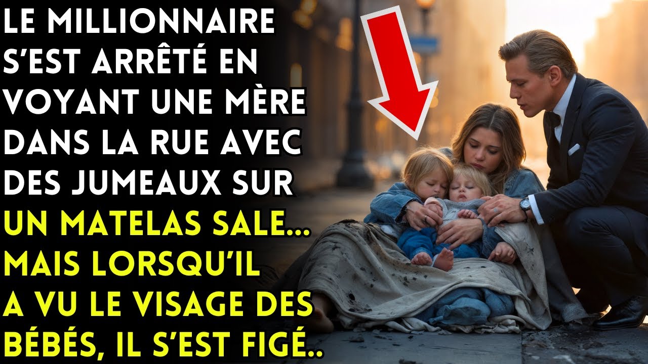 MILLIONNAIRE TOMBE SUR UNE MÈRE CÉLIBATAIRE ENDORMIE AVEC DES JUMEAUX IDENTIQUES À LUI DANS LA RUE..
