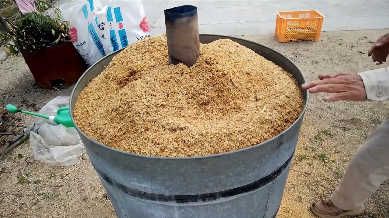 簡単もみ殻燻炭の作り方
