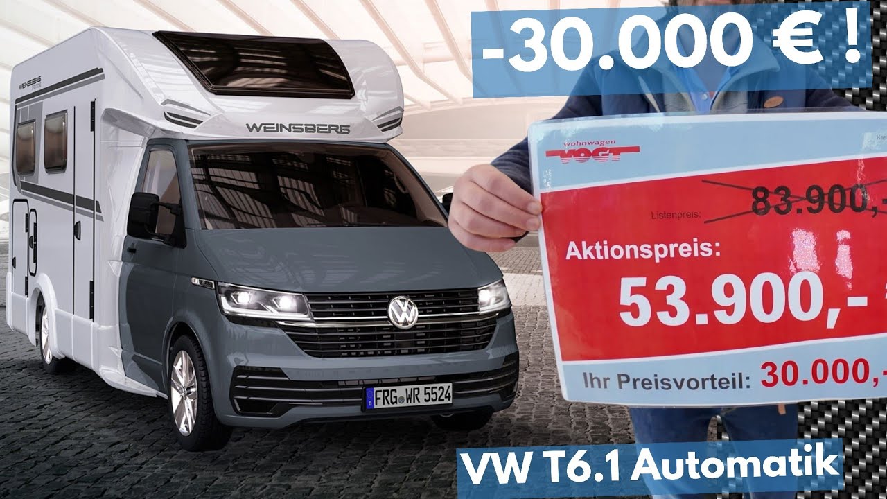 -30.000 €! Weinsberg VW T6.1 53.900,- € Wohnmobil Automatik Nicht zugelassen Mega Ausstattung