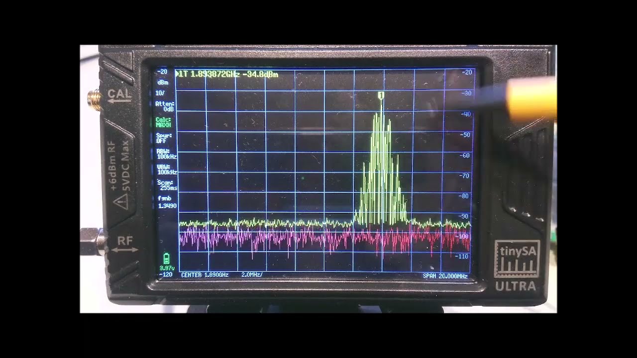 tinySA Ultra наблюдает за Wi-Fi и другими сетями