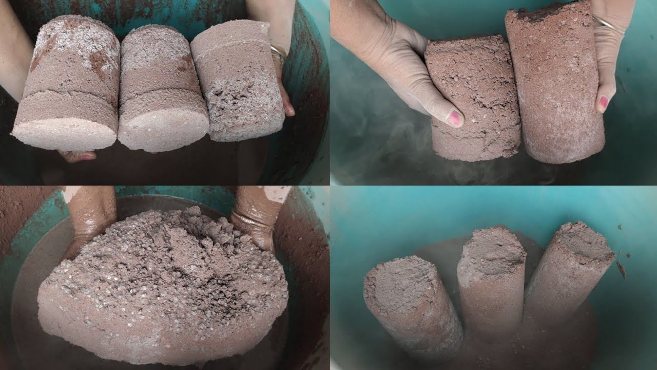 Asmr - most dusty |crispy |red dirt with white concrete crumbling dry and water 💦