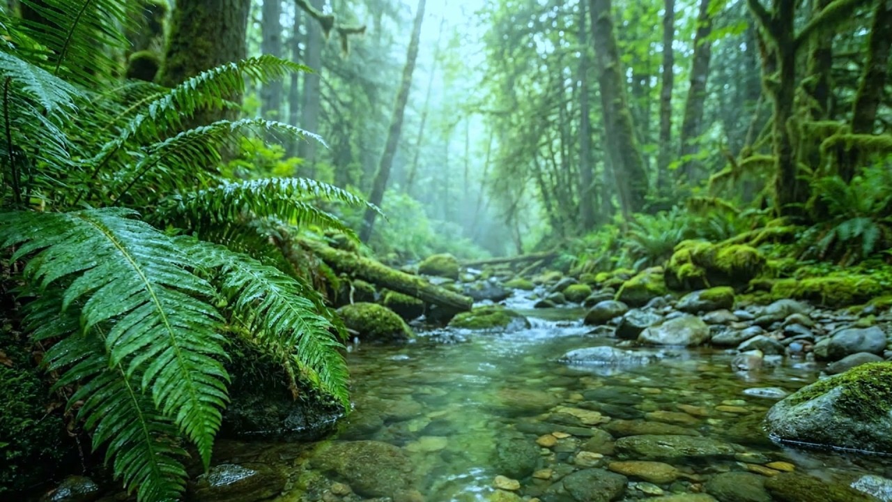 Calming Forest Ambience 🌿 Beautiful Stream Sounds, Bird Song, Gentle Water Sounds, ASMR