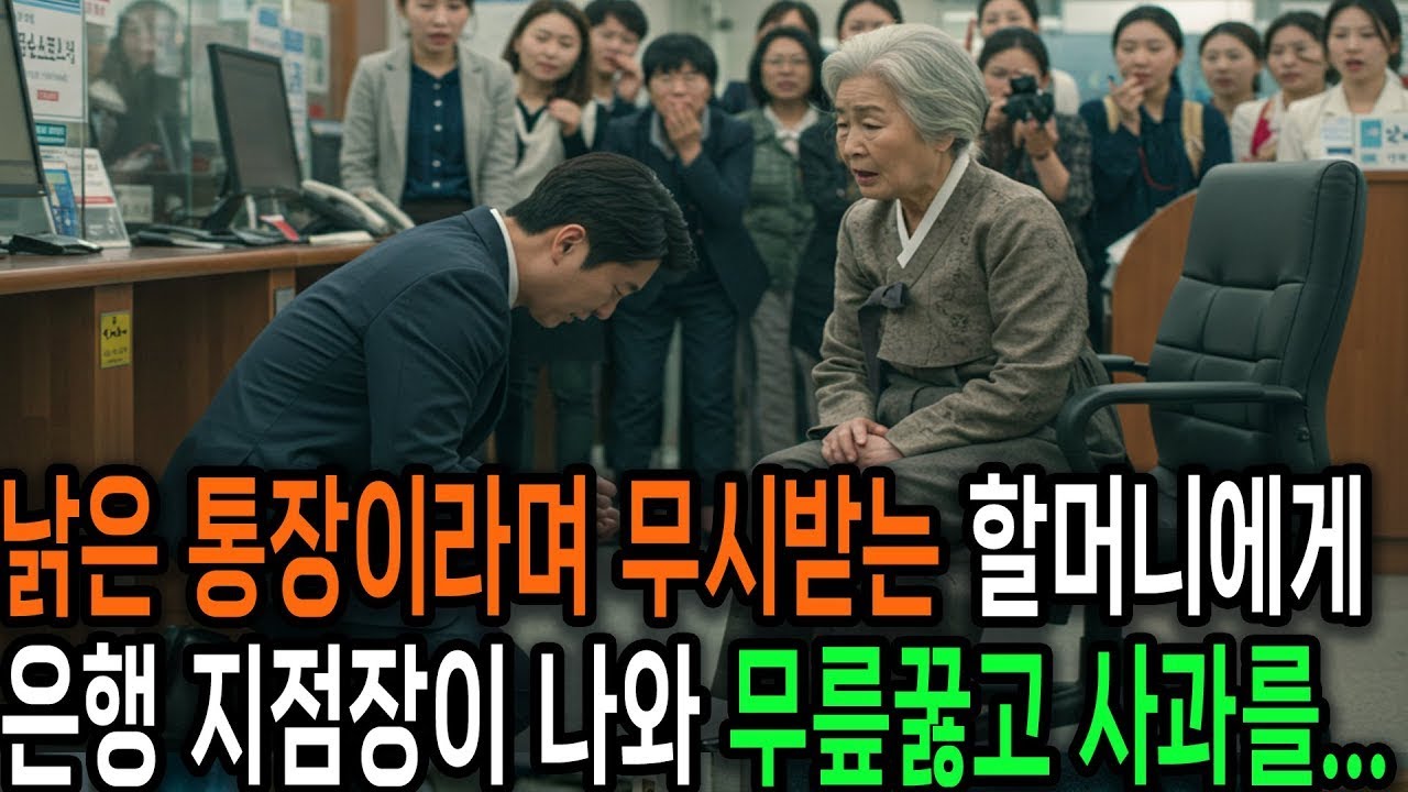 낡은 통장이라며 비웃음 당한 할머니 앞에 은행 지점장이 다가와 무릎을 꿇은 충격적인 이유