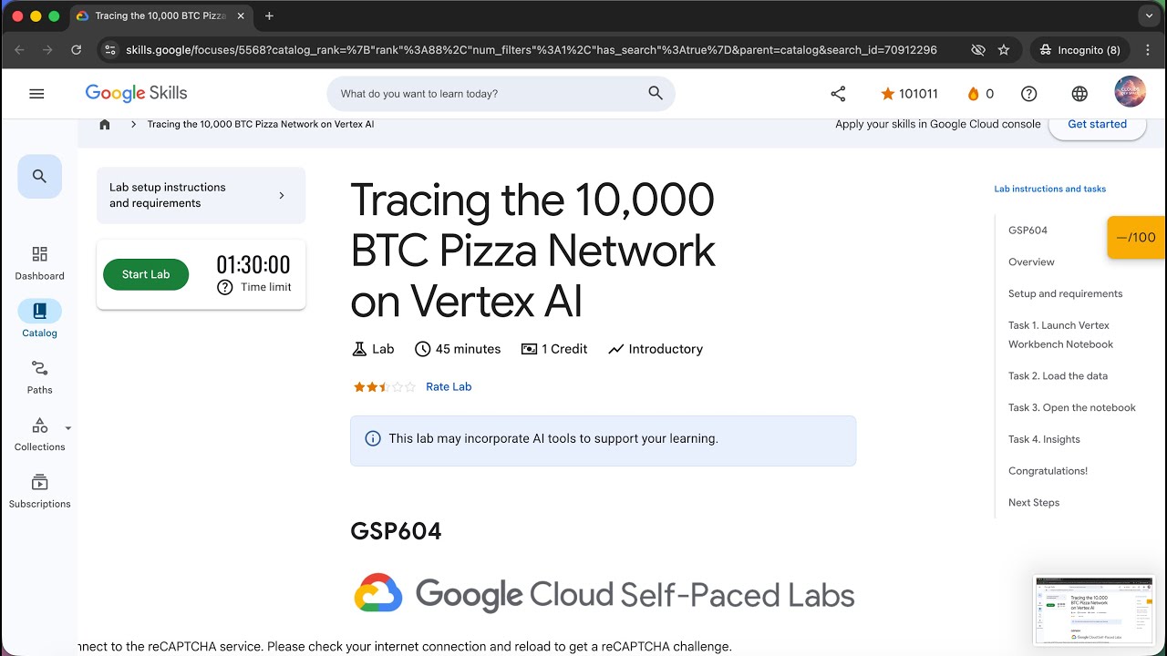 Tracing the 10,000 BTC Pizza Network on Vertex AI | GSP604