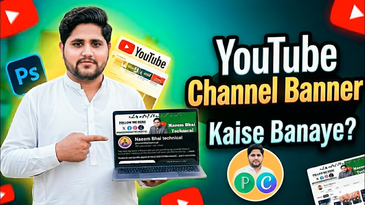 How to make YouTube channel banner | YouTube channel banner Kaisy bnaye | New Design YouTube banner