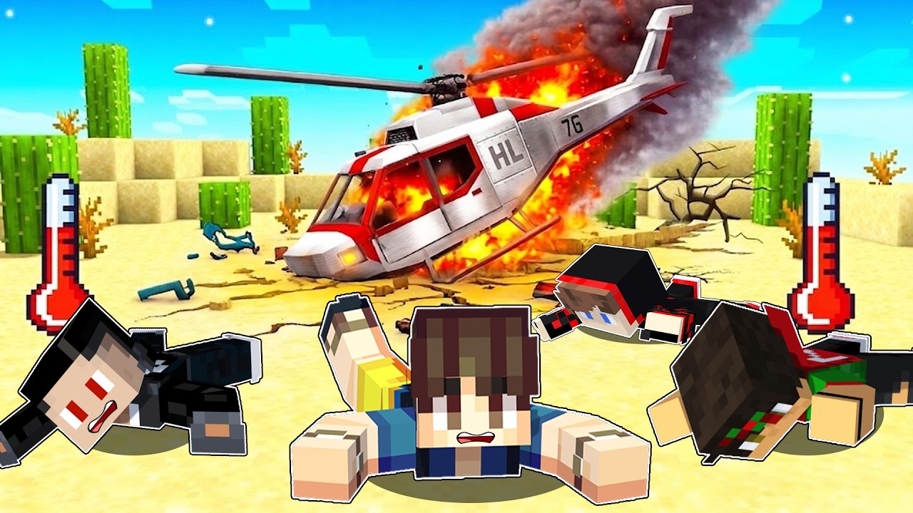 We SURVIVED From HELICOPTER CRASH in Minecraft (Tagalog)