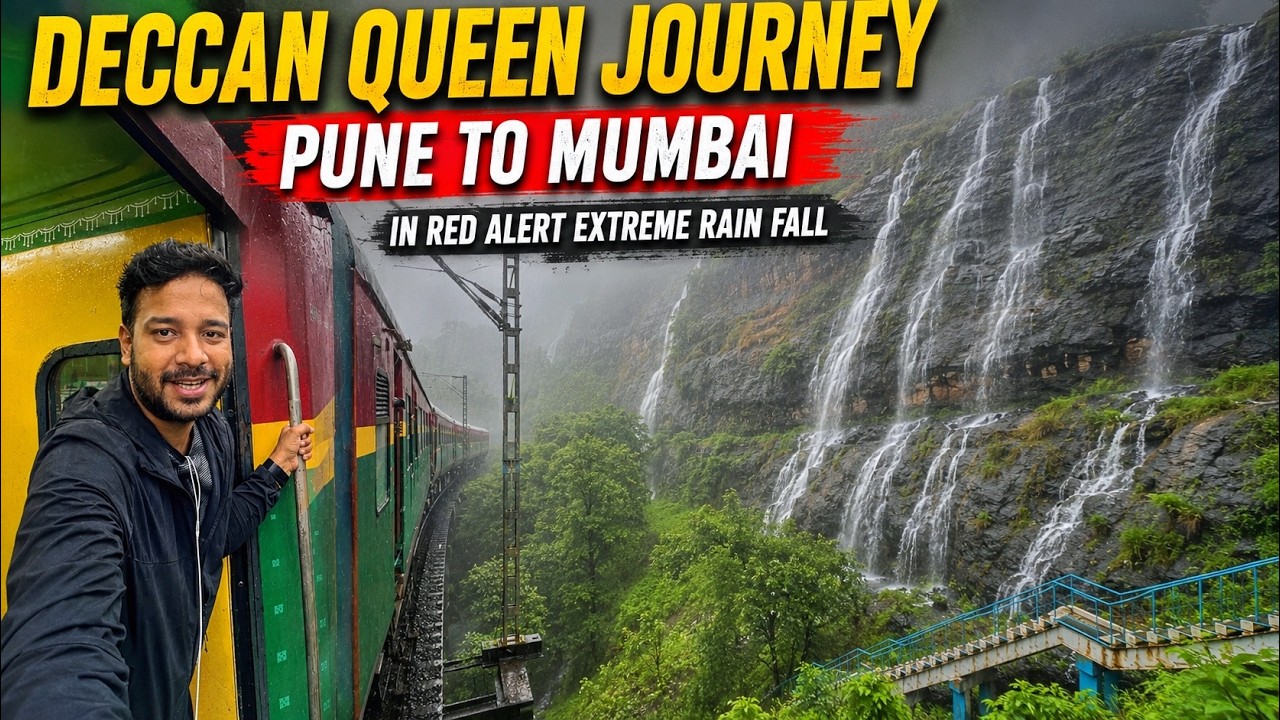 Pune to Mumbai in Extreme Monsoon Red alert 🚨 12124 Deccan Queen Express Journey 