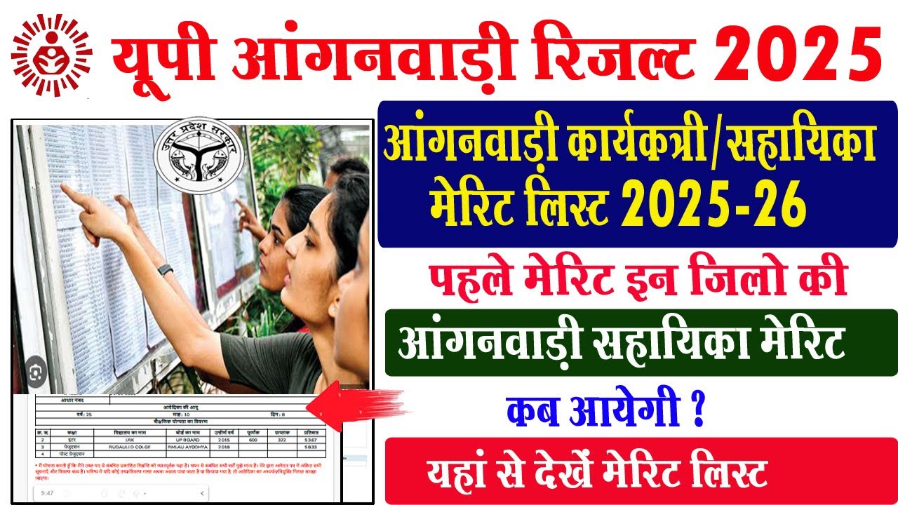 up anganwadi helper merit list kab aayegi I up anganwadi ka result kab aayega I anganwadi news I
