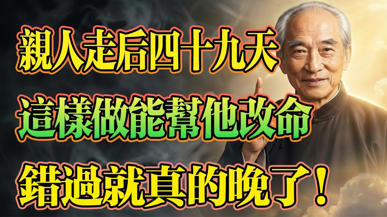 南懷瑾開示：親人走後49天，這樣做能幫他改命，錯過就晚了！#南懷瑾 #中陰身 #因果報應 #祭祖 #辟邪