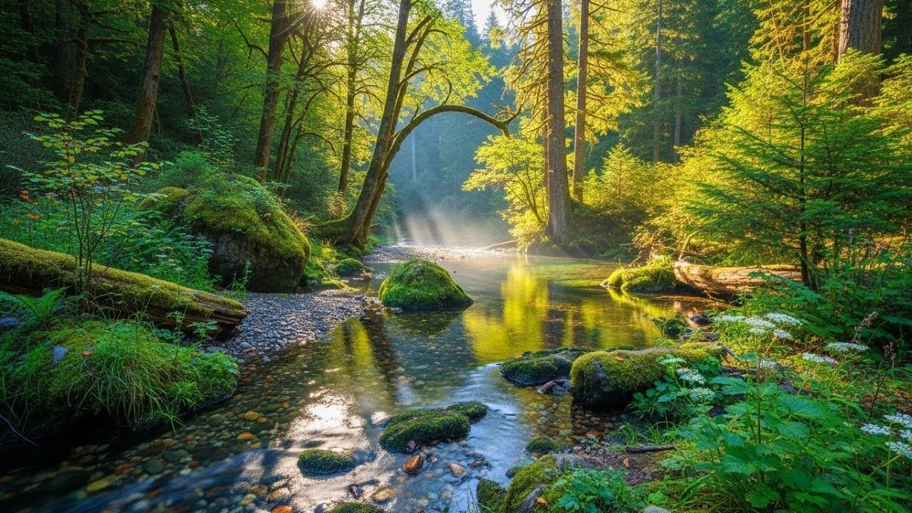 Peaceful Forest River 🌲🌊 Natural Ambience for Deep Sleep and Stress Relief #2546