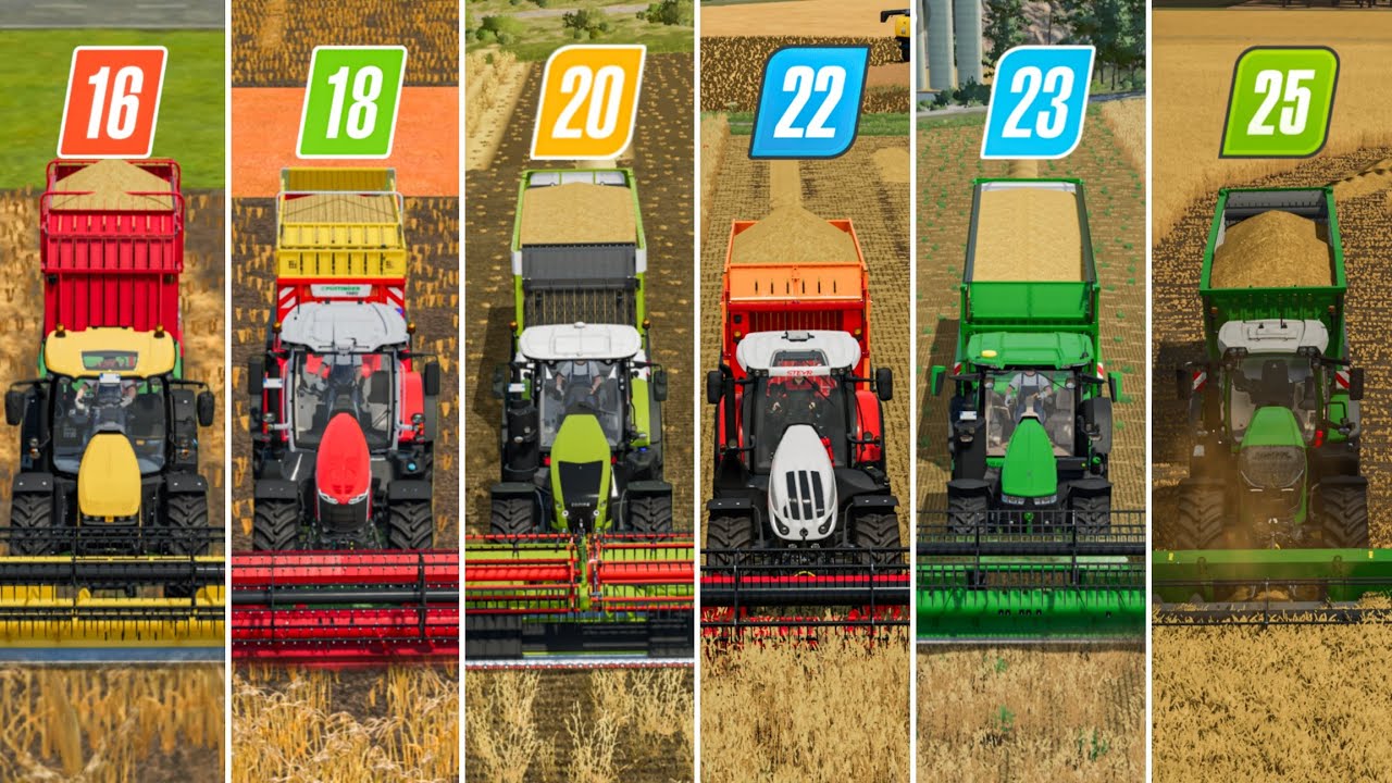 Fs16 Vs Fs18 Vs Fs20 Vs Fs22 Vs Fs23 Vs Fs25 | Header Transfer & Collect Straw | Timelapse 