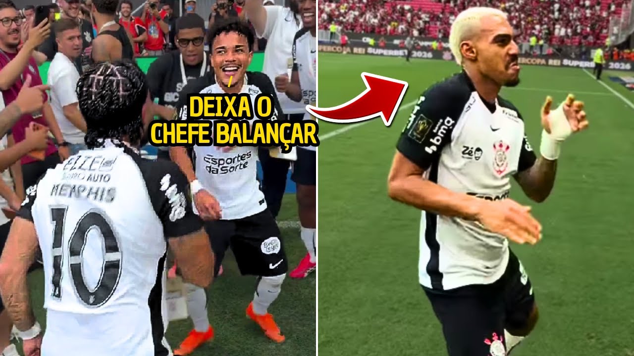 MUITA RESENHA! COMEMORAÇÃO DOS JOGADORES DO CORINTHIANS APÓS TÍTULO DA SUPERCOPA REI