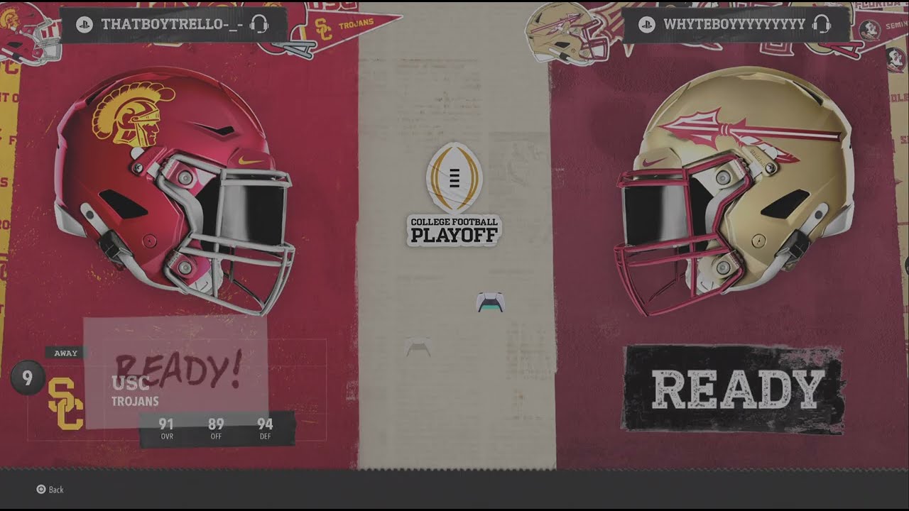 EA SPORTS College Football 26 Online Dynasty CFB Playoffs Florida St Seminoles vs USC Trojans User