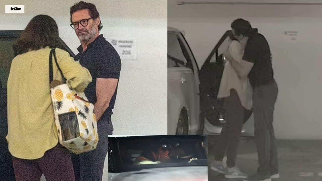 Hugh Jackman and Sutton Foster Share a Passionate Kiss After Dinner in and Out of a Car to Public