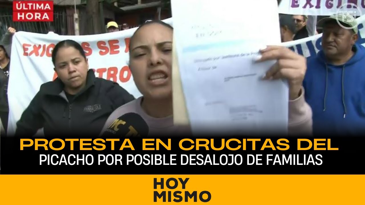 Al menos 15 familias, desesperadas, protestan ante un inminente desalojo en Crucitas del Picacho.