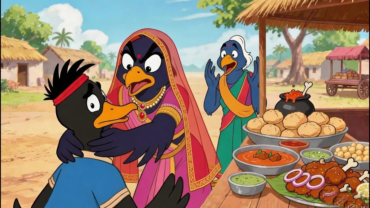 मटन फुचका वाला कौवा बहू ने तबाह किया  The crow selling mutton phuchka was destroyed