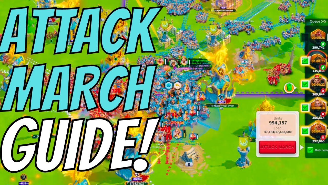 How To Use ATTACK MARCH in Rise of Kingdoms KvK!