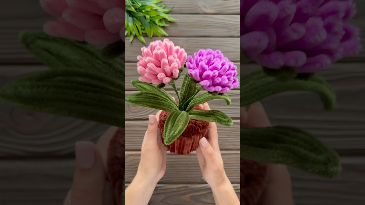 Easy Craft Ideas! How to Make Chrysanthemum from Chenille Wire DIY Pipe Cleaner Flower