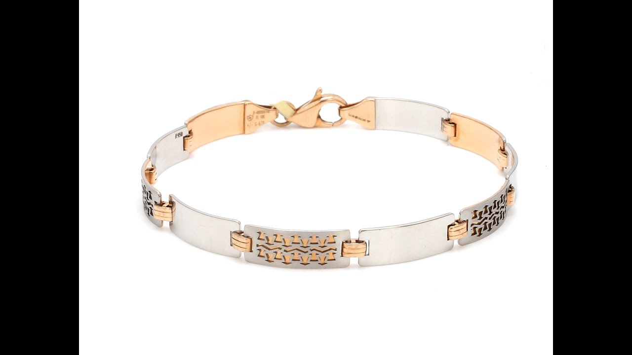 Platinum & Rose Gold Bracelet for Men JL PTB 1091 - Jewelove