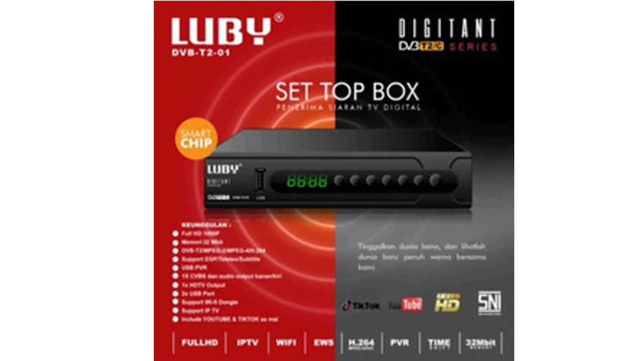 Mantab, STB Digital DVBT untuk TV Merek  LUBY bisa Youtube , dan Tik Tok, IPTV Pakai Wifi.
