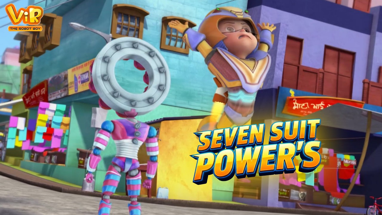 Vir The Robot Boy : Robotic Vir Vs Robo Wheel | Seven Suit | Robot Cartoon for kids