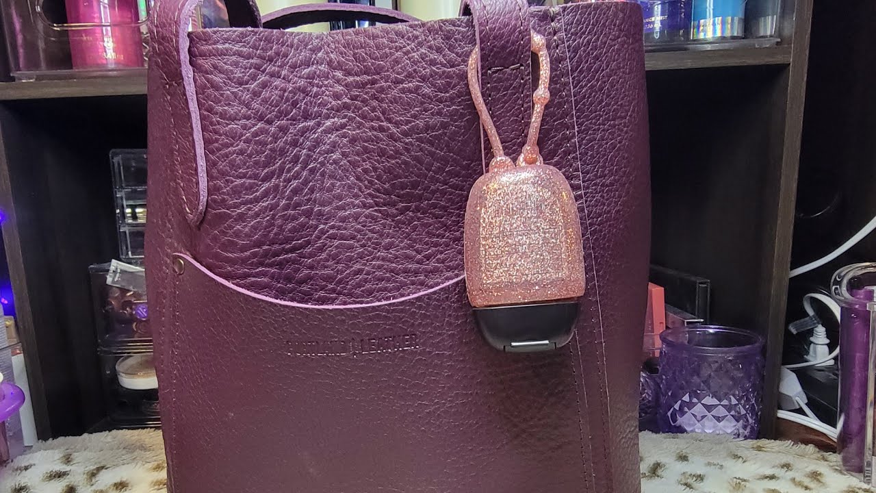 Что в моей сумке? 💜🩷 Кожаная сумка-тоут Juilette от Portland с отделкой из розового золота.