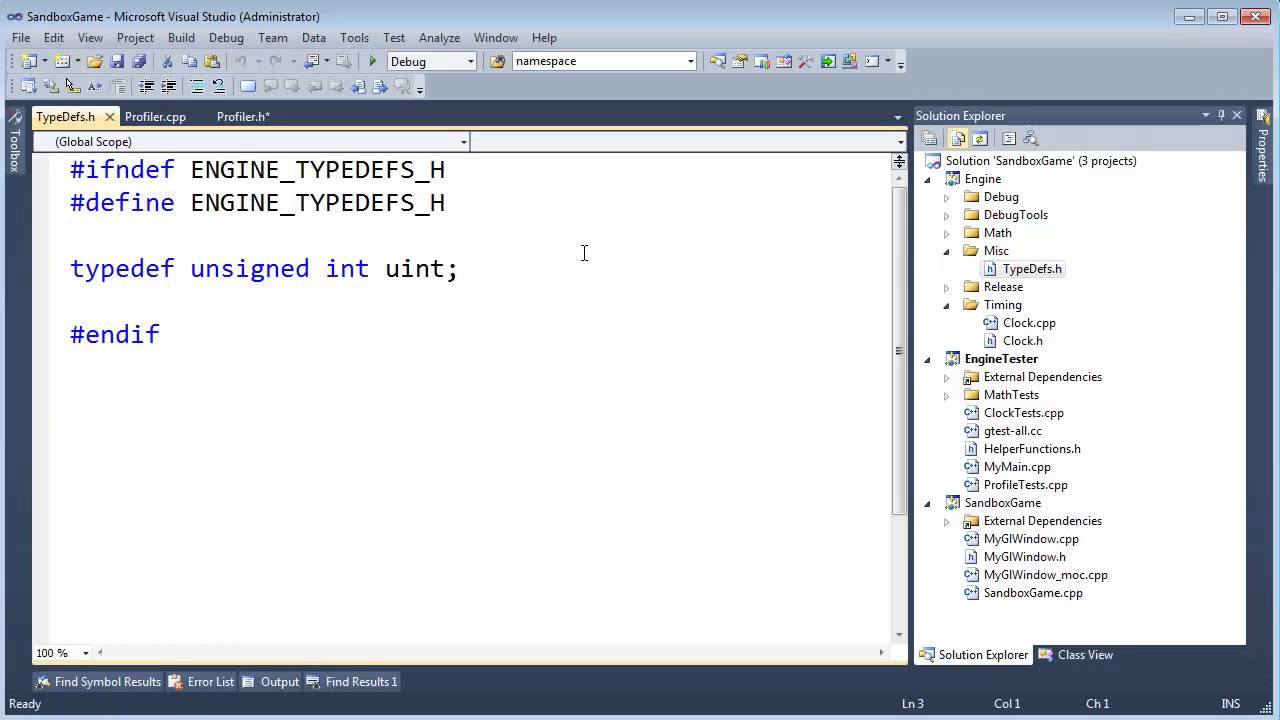 Profiler Adding the Profiler Namespace