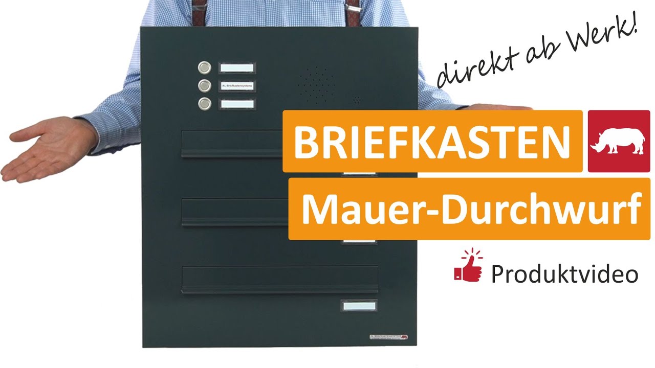 Mauerdurchwurf-Briefkasten in RAL – Produktvideo von AL Briefkastensysteme