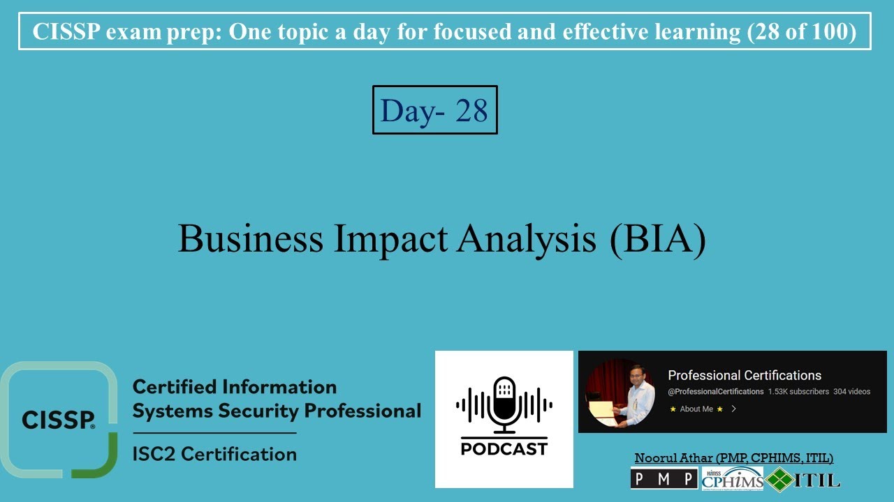 CISSP Exam Prep -028 | Business Impact Analysis BIA | 📗