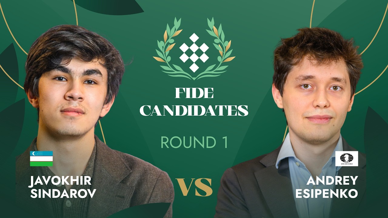 🇺🇿 Javokhir Sindarov &mdash; Andrey Esipenko | Round 1 | FIDE Candidates Tournament 2026