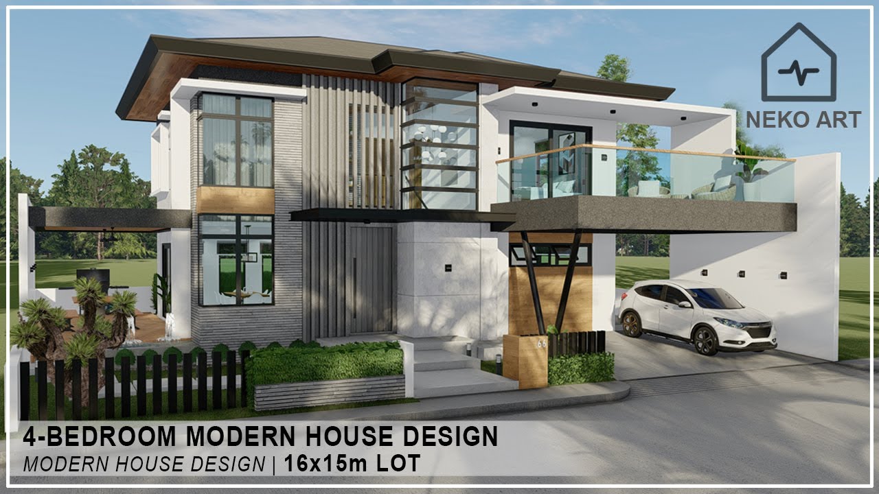 EP-66 | 2 STOREY 4 BEDROOM MODERN HOUSE DESIGN (240 sqm lot) - Modern House Design | NEKO ART