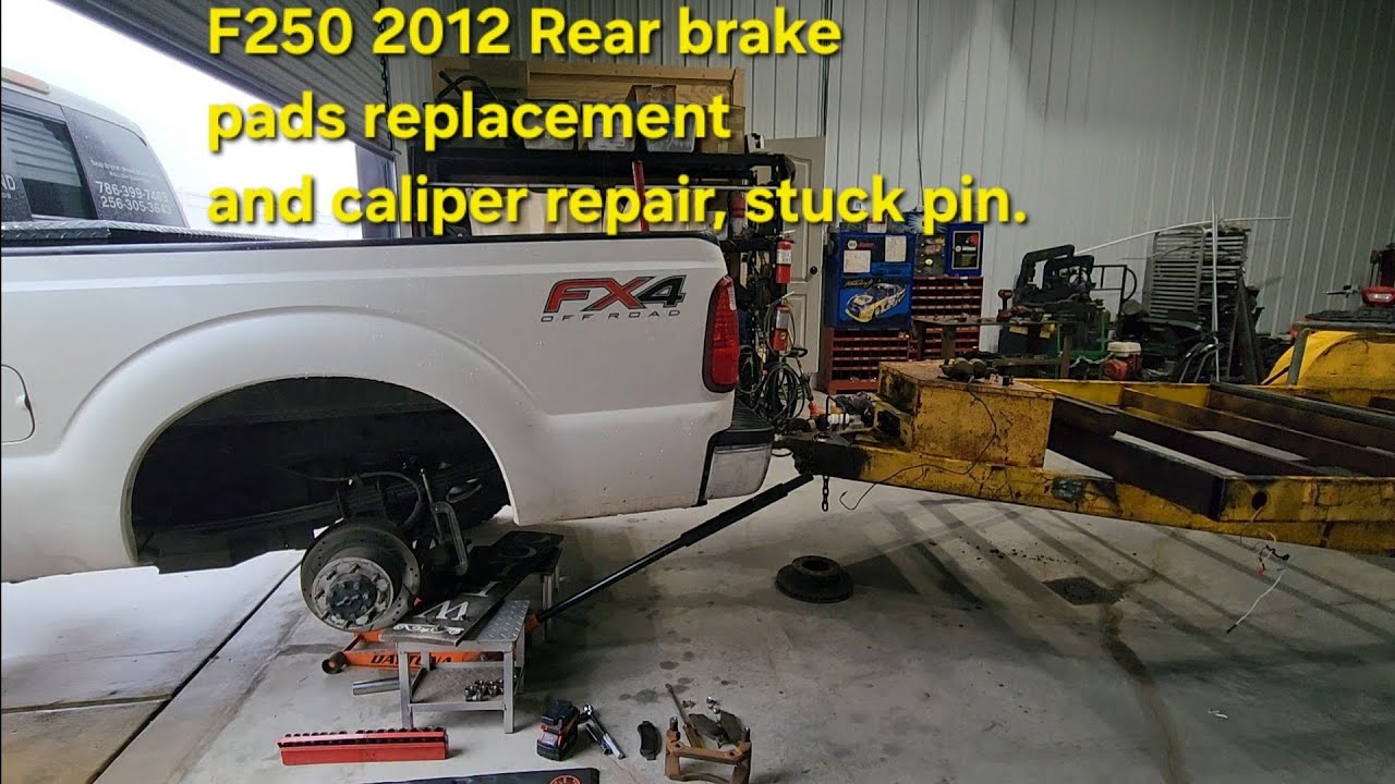 2012 f250 rear pad and caliper pin repair. It was seized. Caliper locking