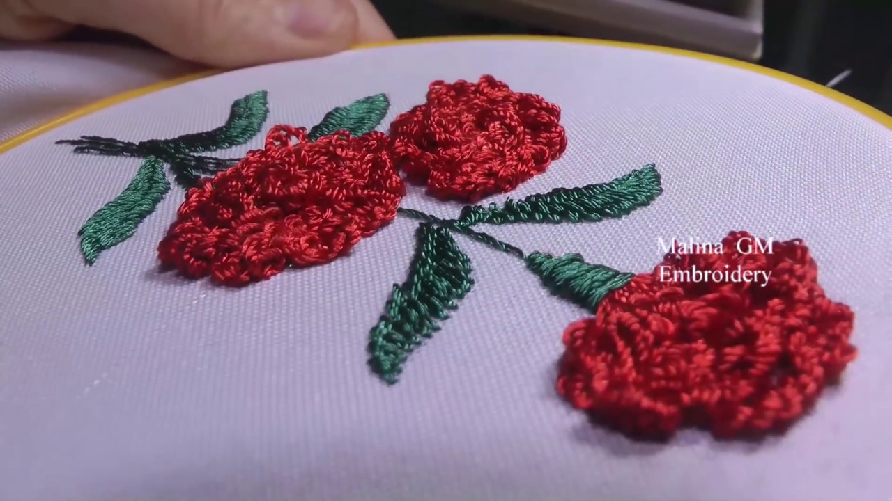 How to embroider Carnation Flowers Hand Embroidery