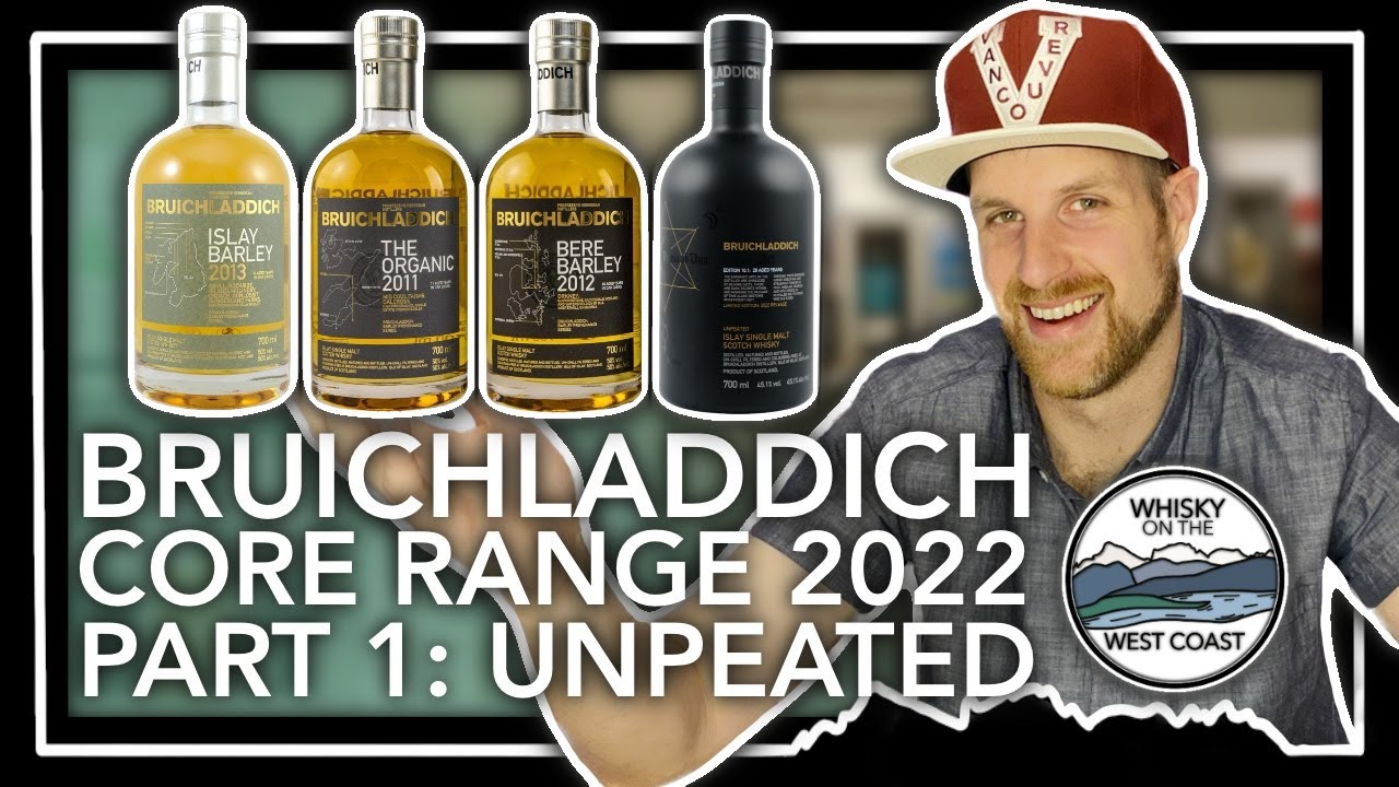 Ассортимент шотландского виски Bruichladdich 2022 года, часть 1: Unpeated — ячмень с острова Айле...