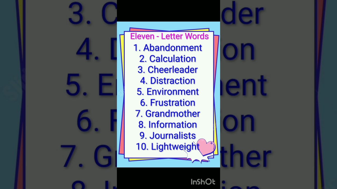 Eleven Letter Words | 11 letter words | Build your Vocabulary | Improve Pronunciation | Read Aloud