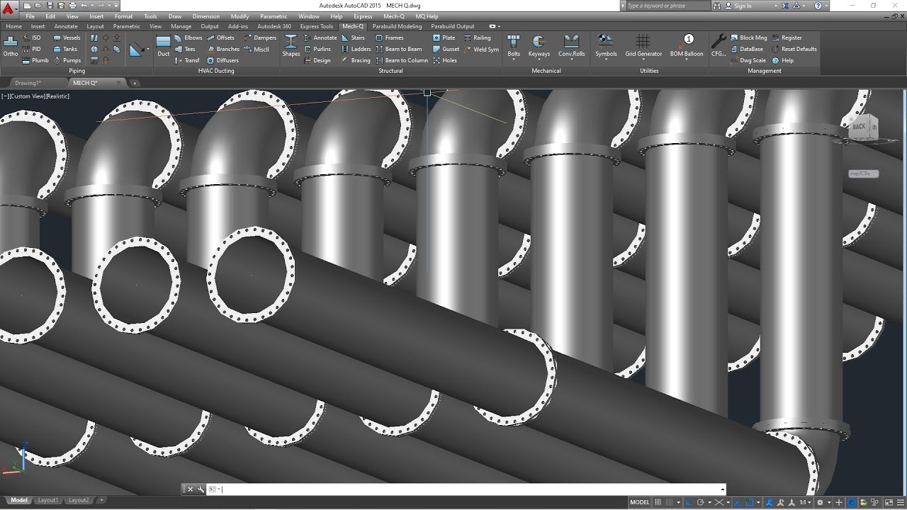 Introduction to Modeling and Detailing using Mech-Q Addon in AutoCAD