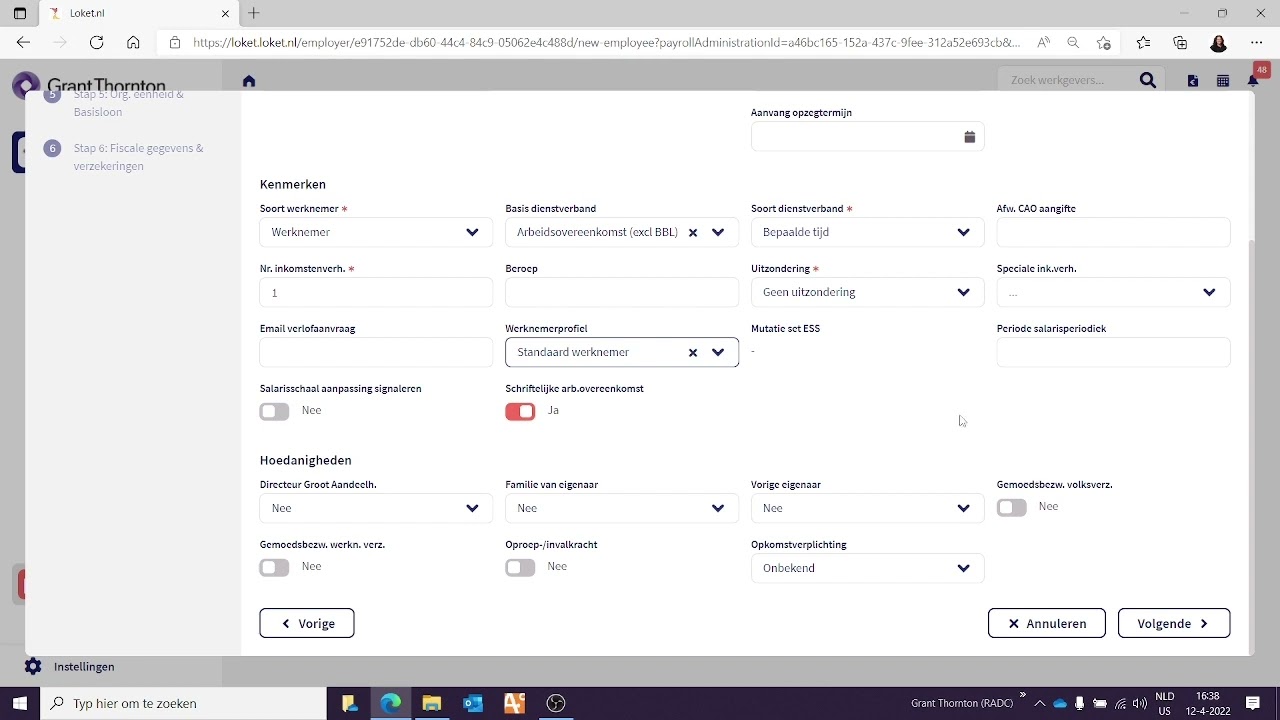 Payroll Loket: Het invoeren van een nieuwe werknemer