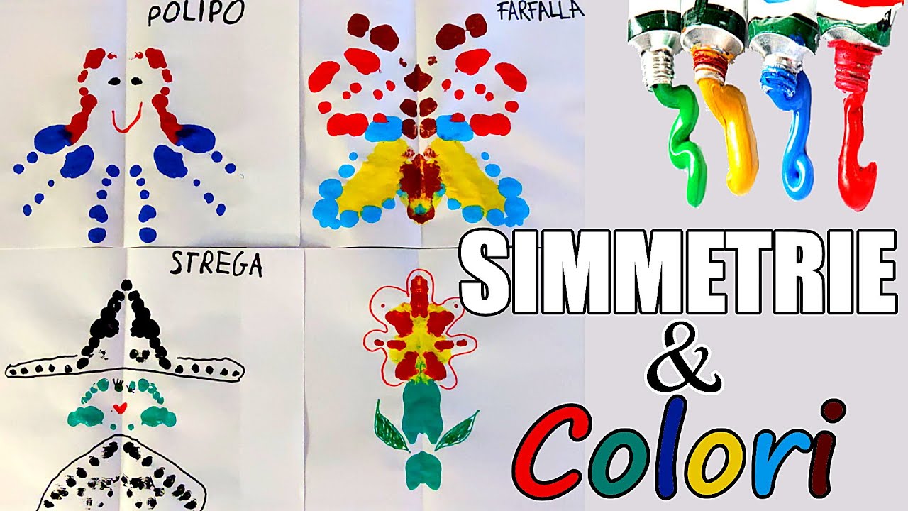 🦋📐 La SIMMETRIA: disegni con i colori a tempera e la piegatura del foglio 🎨⬜