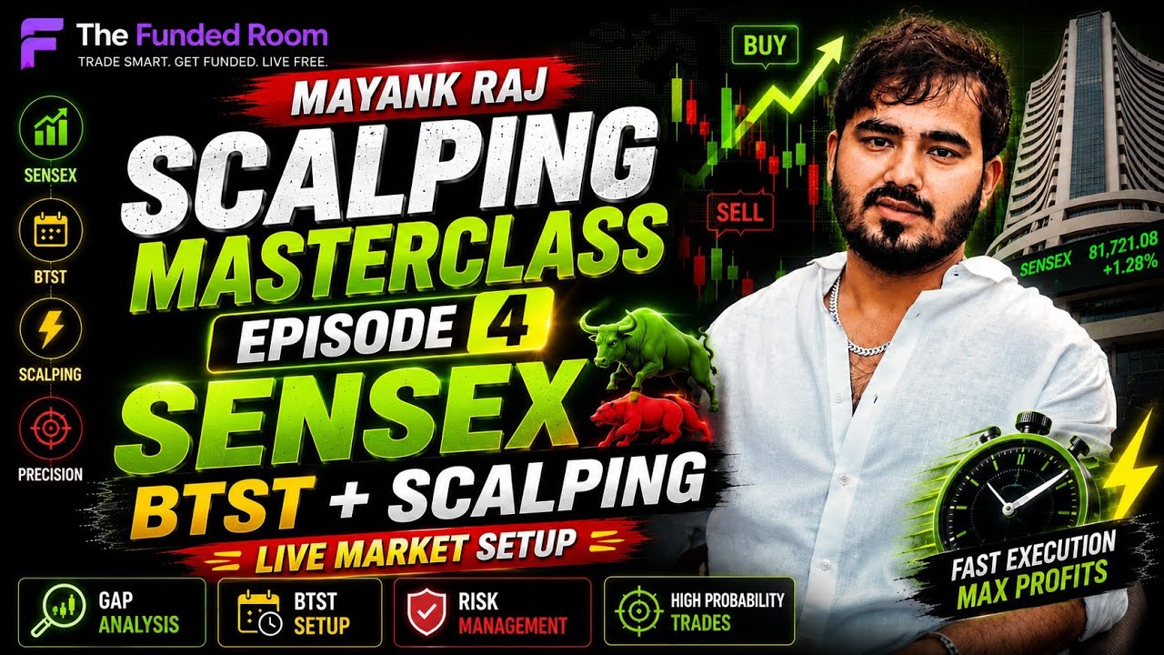 Sensex BTST & Scalping Strategy 🔥 | Scalping Masterclass Episode 4 | The Funded Room | Mayank Raj🔴